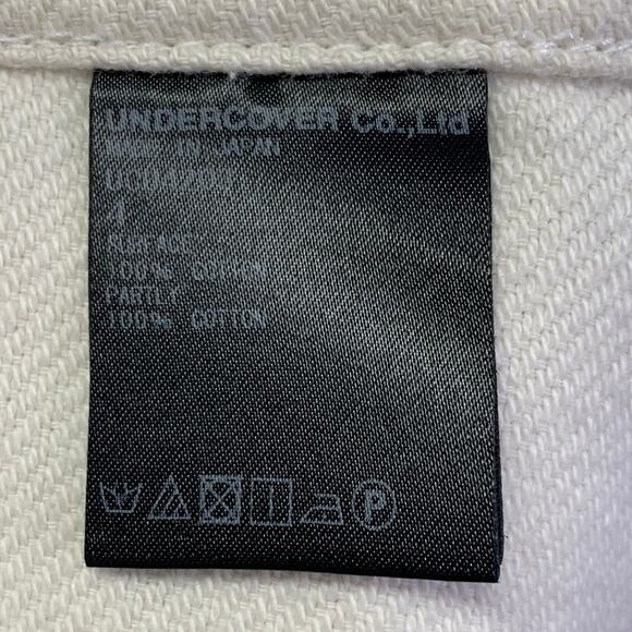 UNDERCOVER Size XL White Red Twill Cotton Contrast Trim Chore Jacket - Picture 9 of 10